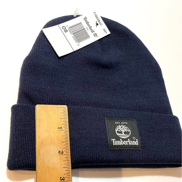 Timberland Men’s Cuffed Beanie Winter Hat Lightweight T100354C 451 Navy NWT - Picture 9 of 14